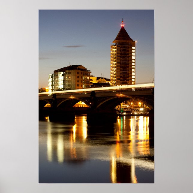 Chelsea Harbour at sunset Poster (Front)