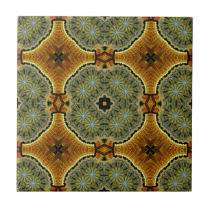 Chelsea Morning Green and Gold Pattern Tile