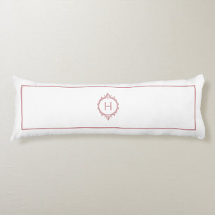 Chelsea Pink Blush and White Monogrammed Body Cushion