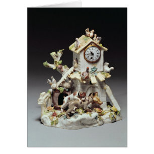 Chelsea porcelain farmyard clock case
