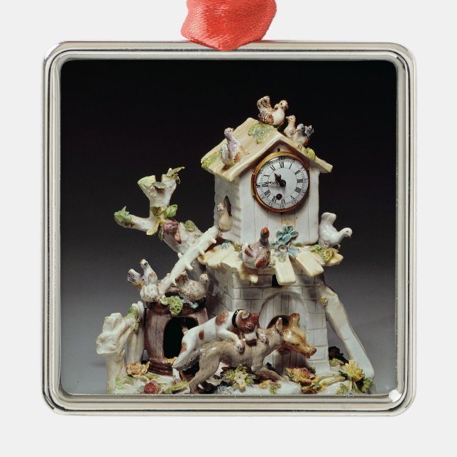 Chelsea porcelain farmyard clock case metal tree decoration (Front)