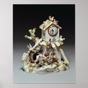 Chelsea porcelain farmyard clock case poster