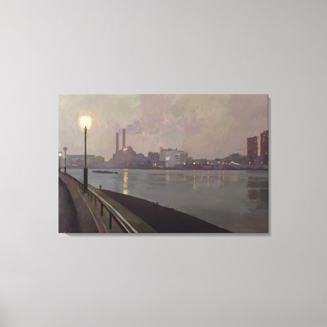 Chelsea Power Station by Night Canvas Print (Front)