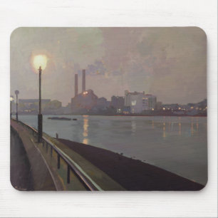Chelsea Power Station by Night Mouse Mat