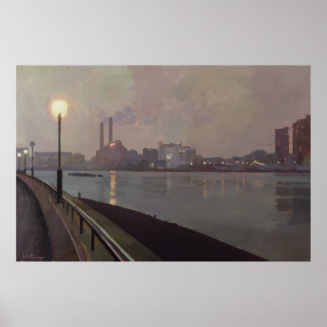 Chelsea Power Station by Night Poster (Front)