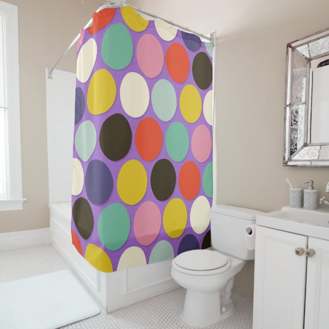chelsea spot lavender shower curtain (In Situ)