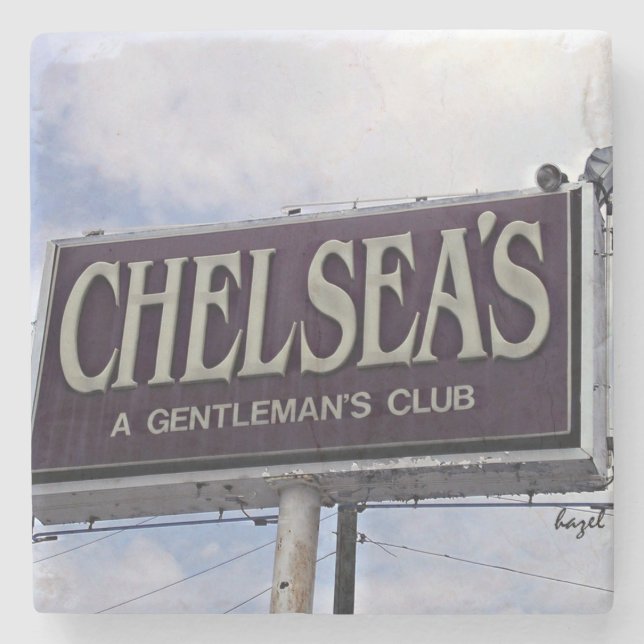 Chelsea's Gentlemans Club, Athens Georgia Marble S Stone Coaster (Front)