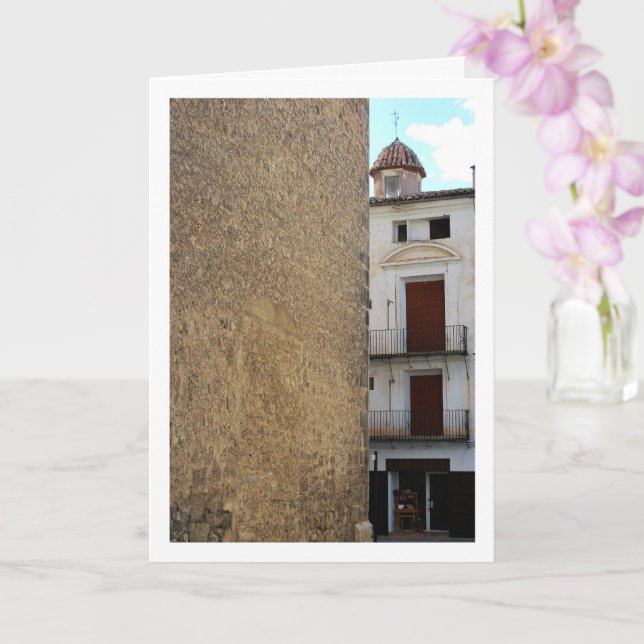 Chelva Town Portrait, Valencia Spain, Spanish Card (Orchid)