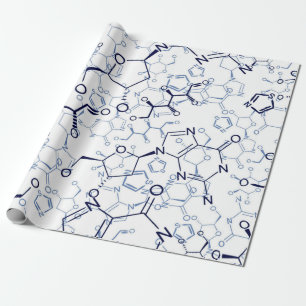 Chemical Chemistry Symbols Background Pattern Wrapping Paper