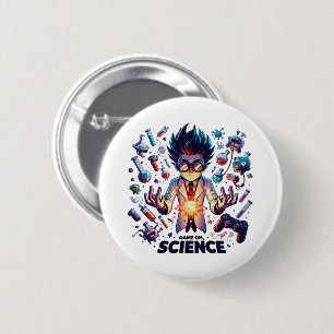 Chemical Concoction Game On, Science Theme 6 Cm Round Badge