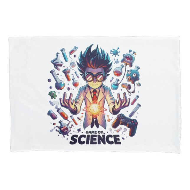 Chemical Concoction Game On, Science Theme Pillowcase (Front)
