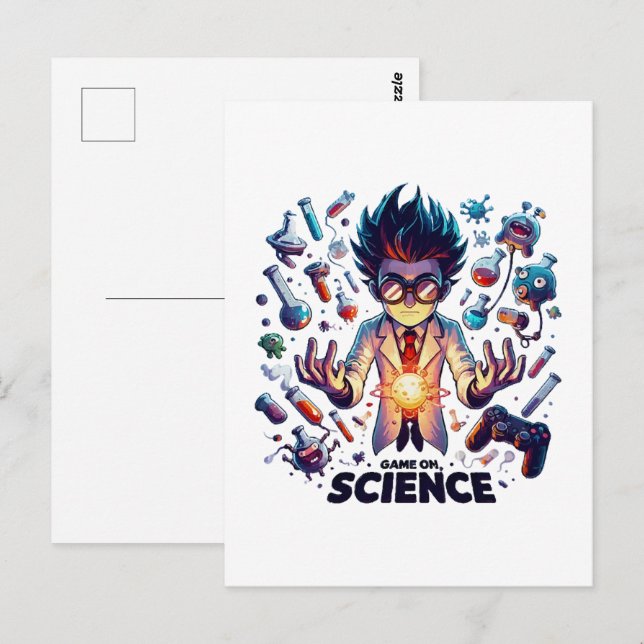 Chemical Concoction Game On, Science Theme Postcard (Front/Back)