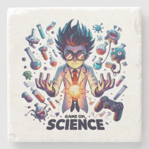 Chemical Concoction Game On, Science Theme Stone Coaster