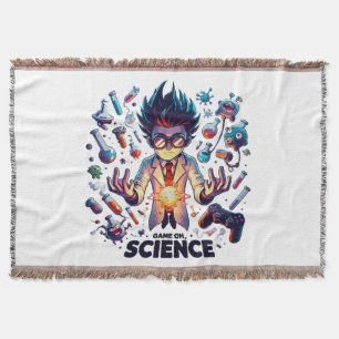 Chemical Concoction Game On, Science Theme Throw Blanket