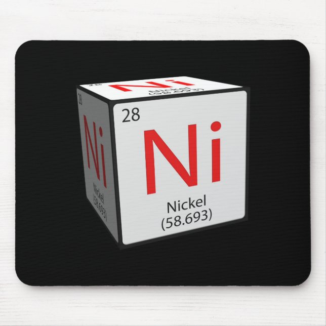 Chemical element tile. Ni Nickel cubed Mouse Mat (Front)