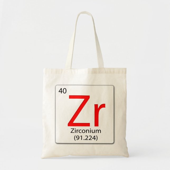 chemical element tile Zr - Zirconium. Tote Bag (Front)