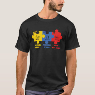 Chemical Elements Autism Awareness Gold Titanium T-Shirt