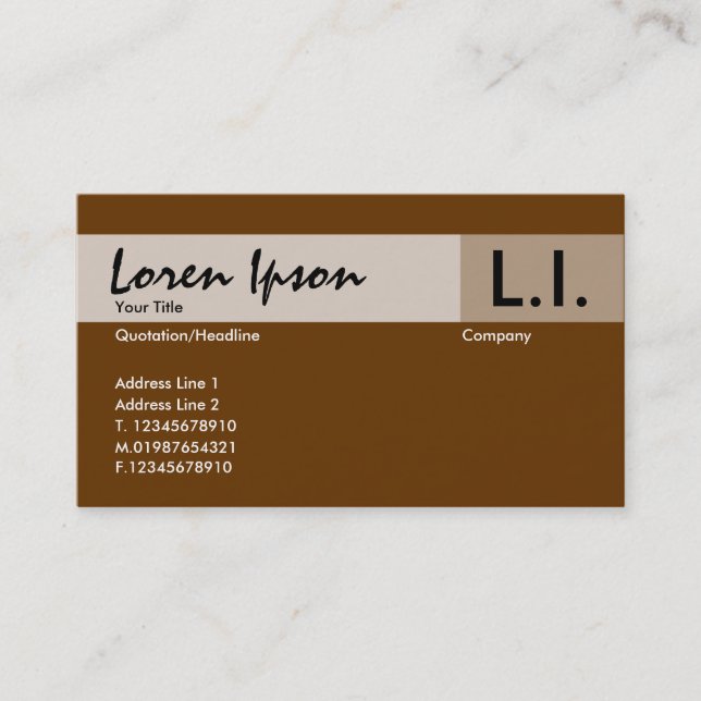 Chemical Elements - Brown Business Card (Front)