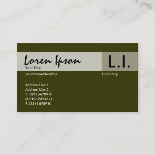 Chemical Elements - Brown Green Business Card