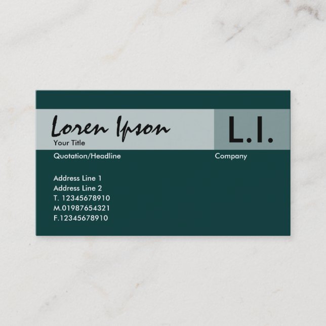 Chemical Elements - Dark Green Business Card (Front)