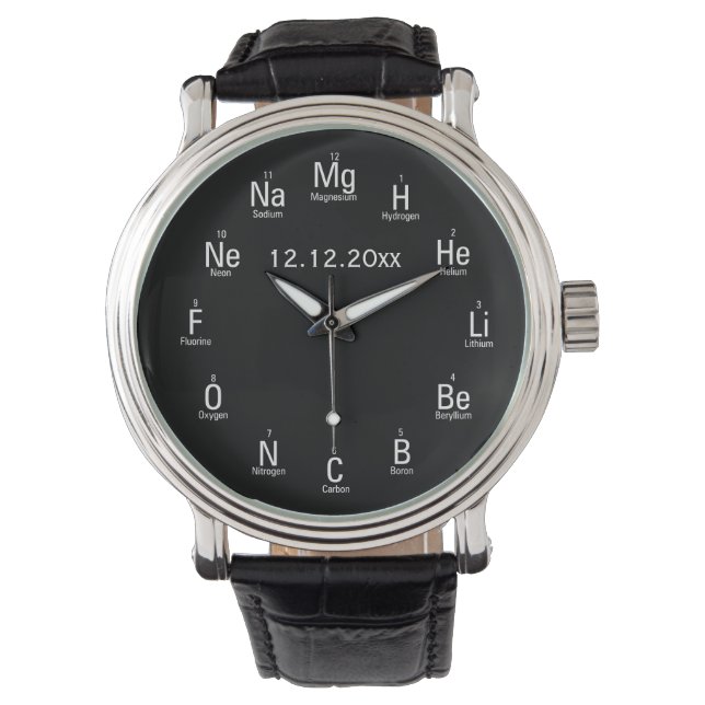 Chemical Elements Fun Nerdy (with date) Watch (Front)