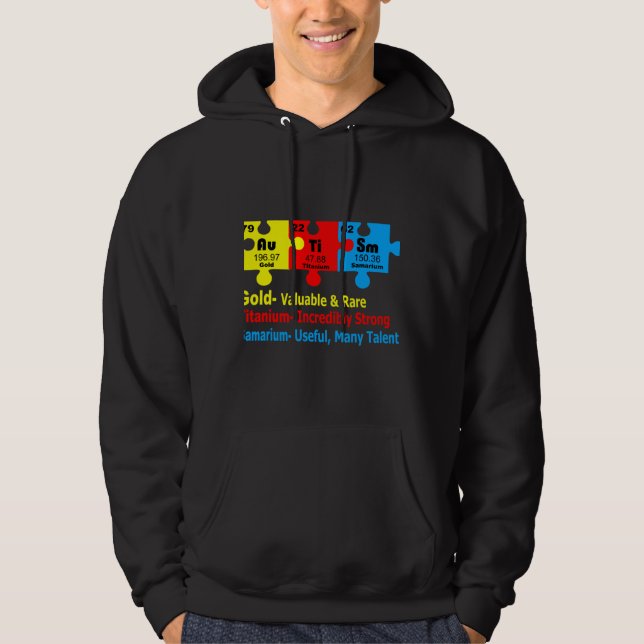 Chemical Elements Representing Autism Awareness Hoodie (Front)