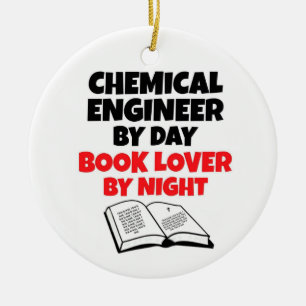 Chemical Engineer by Day Book Lover by Night Ceramic Tree Decoration