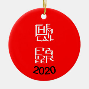 Chemical Engineer Character Ceramic Tree Decoration