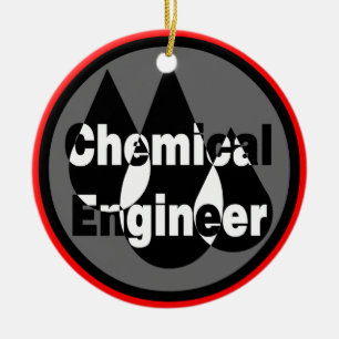 Chemical Engineer Drops Circle Ceramic Tree Decoration