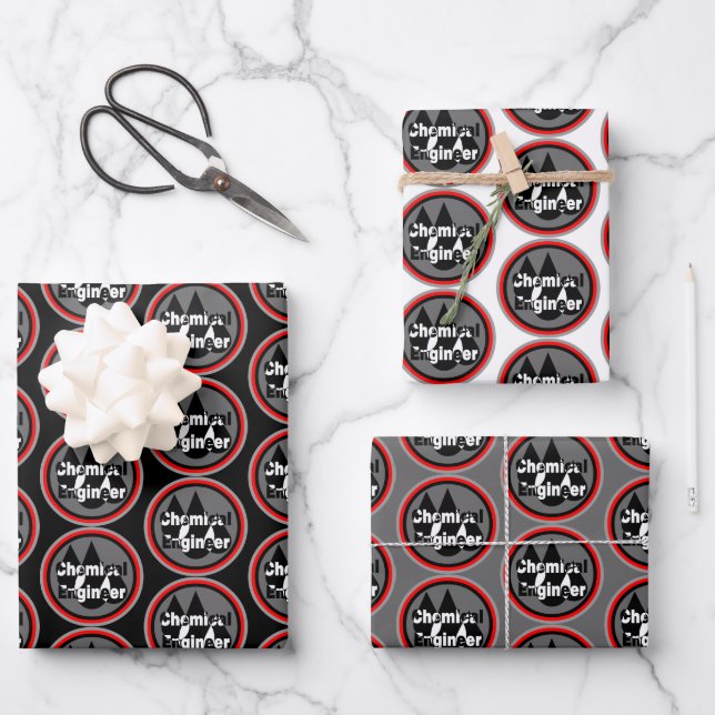 Chemical Engineer Drops Circle Wrapping Paper Sheet (Front)