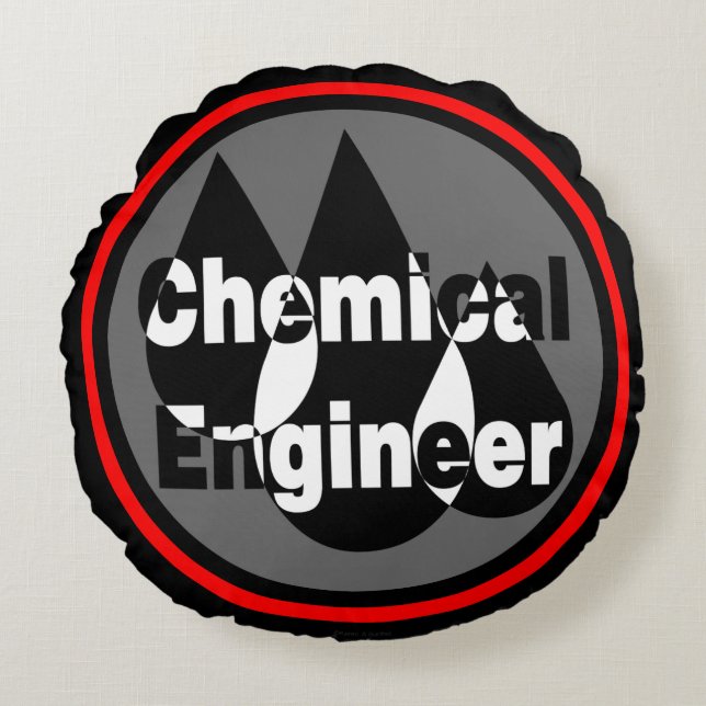 Chemical Engineer Drops Round Cushion (Front)