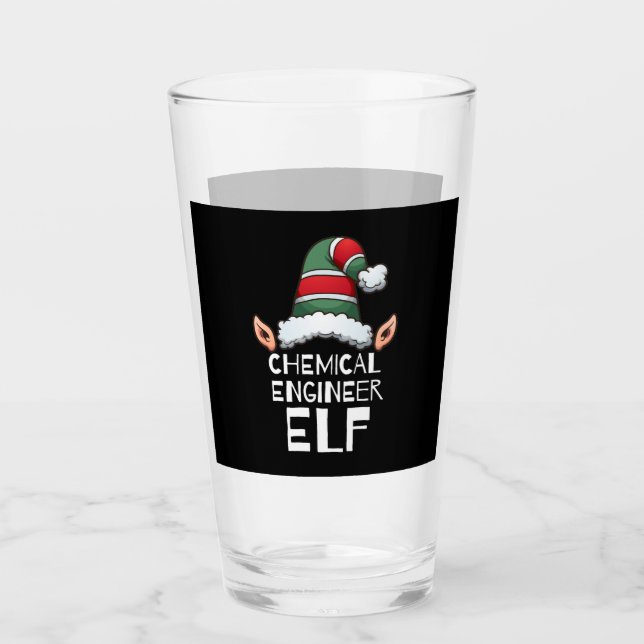 Chemical Engineer Elf Christmas Holidays Xmas Glass (Front)