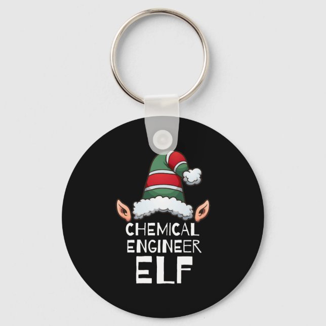 Chemical Engineer Elf Christmas Holidays Xmas Key Ring (Front)