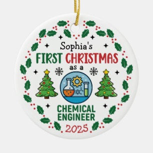Chemical Engineer First Christmas Personalized Ceramic Tree Decoration