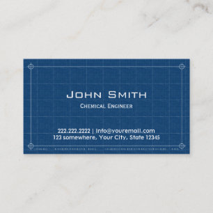 Chemical Engineer Professional Blueprint  Business Card