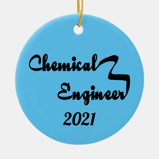 Chemical Engineer Ribbon Ceramic Tree Decoration (Front)