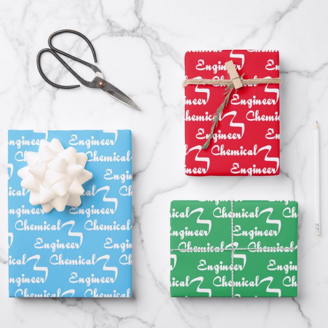 Chemical Engineer Ribbon Wrapping Paper Sheet (Front)