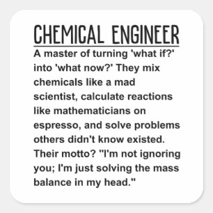 Chemical engineer square sticker