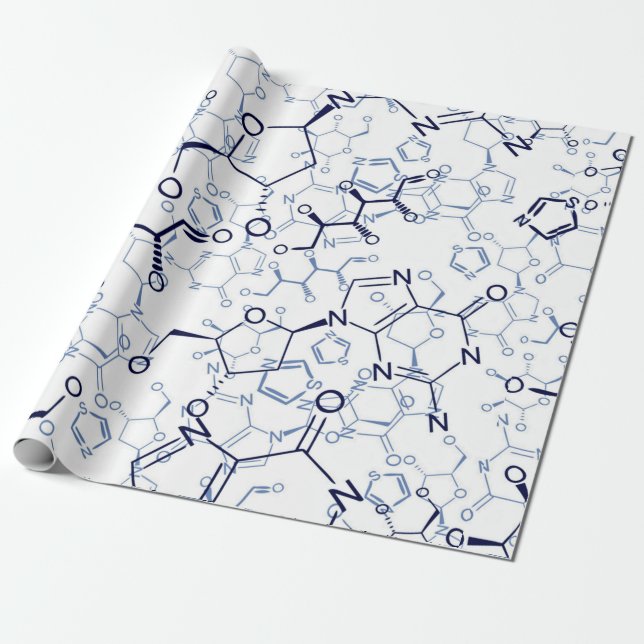 Chemical Formula Chemistry Gifts Wrapping Paper (Unrolled)