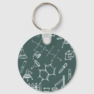 Chemical lab equipment scribbles key ring