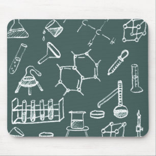 Chemical lab equipment scribbles mouse mat