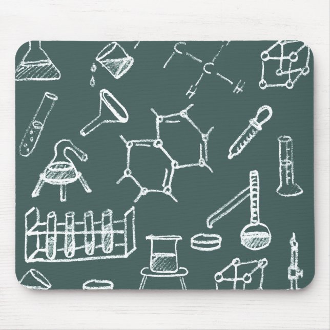 Chemical lab equipment scribbles mouse mat (Front)