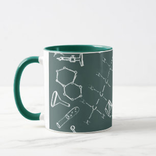 Chemical lab equipment scribbles mug