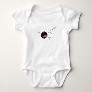 Chemical molecule with outer space view baby bodysuit