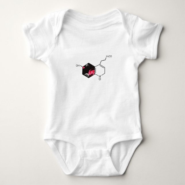 Chemical molecule with outer space view baby bodysuit (Front)