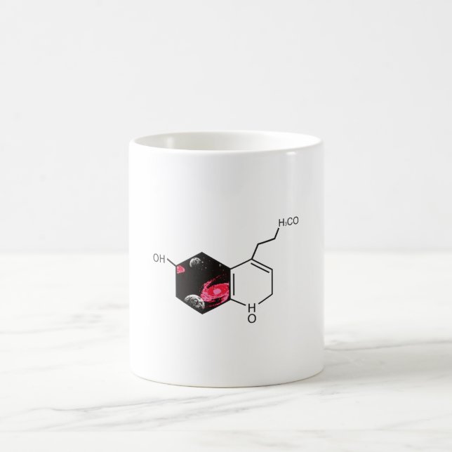Chemical molecule with outer space view coffee mug (Center)