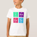 Chemical periodic table of elements: IAmCuTe T-Shirt<br><div class="desc">"Chemical periodic table of elements" designs by EDDA Fröhlich / EDDArt | For more ideas and designs,  feel free to write me an eMail: contact@eddart.de or have a look here: www.zazzle.de/eddartiful* and here,  you can make your own word: www.zazzle.com/simply_ideas* | Word Example: IAmCuTe| A MUST HAVE for NERDS ;-)</div>