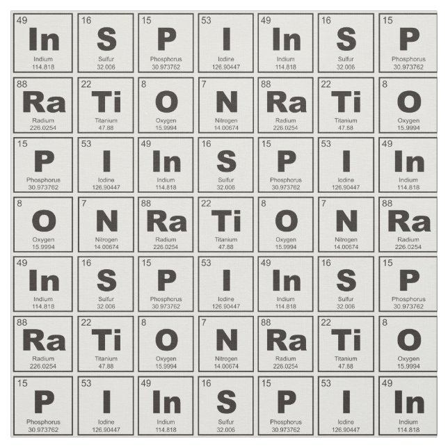 Chemical periodic table of elements: InSPIRaTiON Fabric (Swatch)