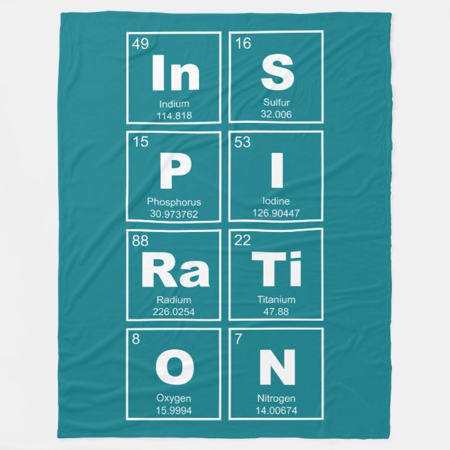 Chemical periodic table of elements: InSPIRaTiON Fleece Blanket (Front)