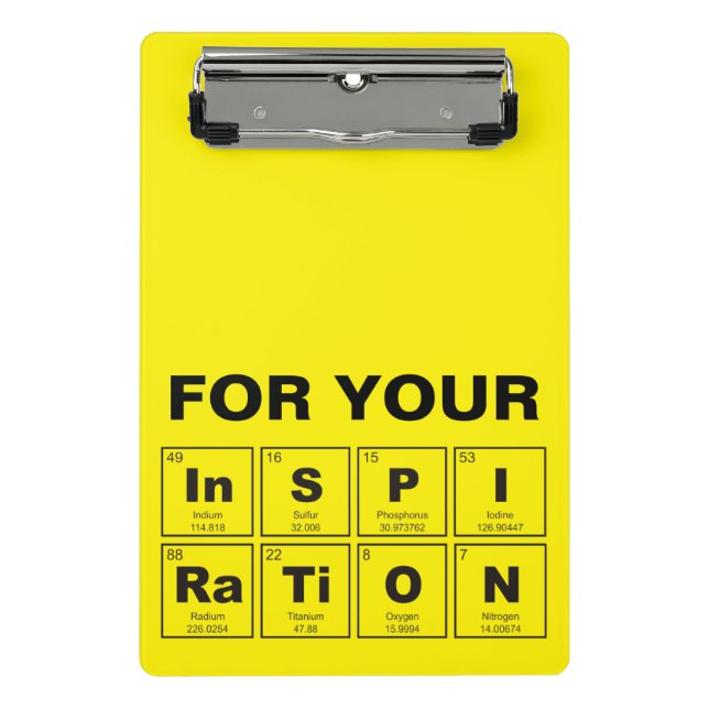 Chemical periodic table of elements: InSPIRaTiON Mini Clipboard (Front)
